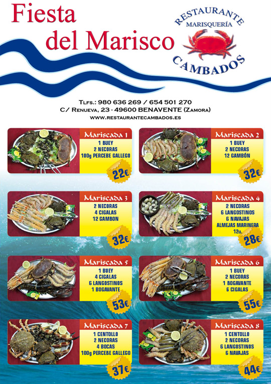 Fiesta del Marisco en el restaurante Cambados de Benavente
